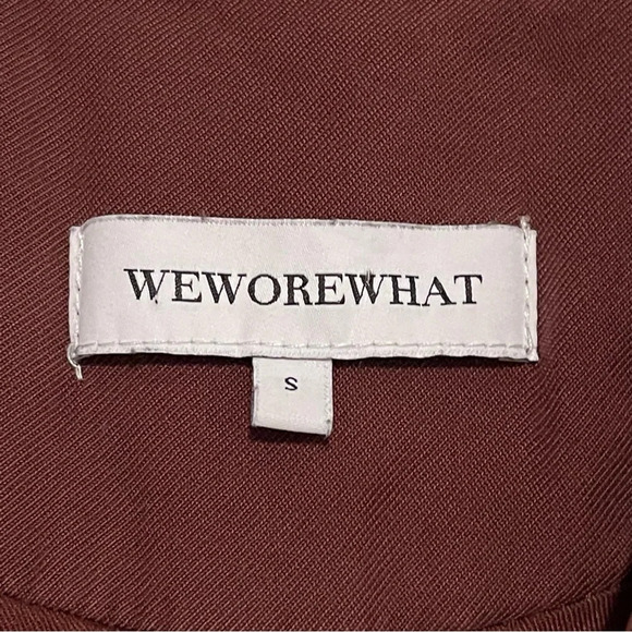 WeWoreWhat DANIELLE BERNSTEIN RELAXED BLAZER 1 button BROWN viscose blend SZ S - Picture 6 of 10